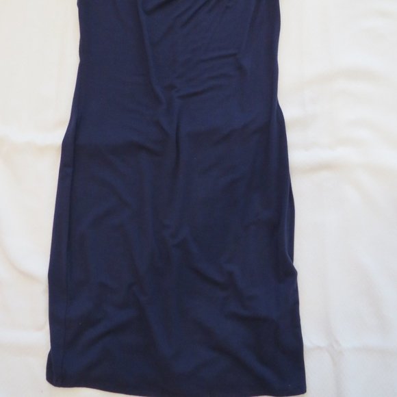 PREMISE Navy Blue Sheath Dress Cowl Neckline Sleeveless Size Small - Picture 4 of 4